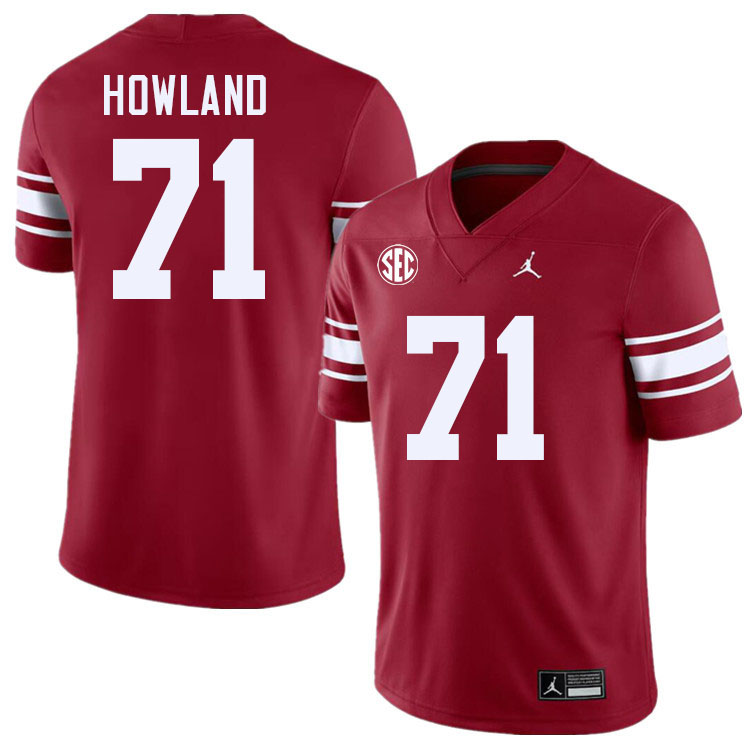 #71 Logan Howland Oklahoma Sooners 2024 SEC Conference College Football Jerseys-Throwback